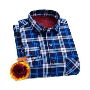 Imagem de Camisa Masculina plus Size De Manga Longa Grossa E Quente 7XL 8XL, Fle