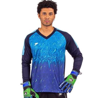 Imagem de CAMISETA M/L GOLEIRO SUBLIMADA CELENO II 04455-MC - AZUL/AZUL MARINHO G-Masculino