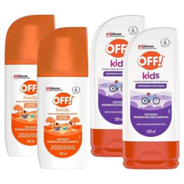 Imagem de Kit 2 Repelente de Insetos Off! Loção Kids 200ml + 2 Repelente Off! Sp
