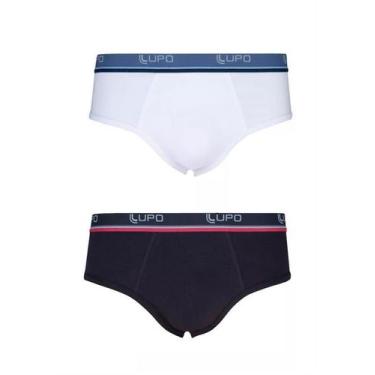 Imagem de Kit com Duas Cuecas Slip de Algodão Lupo 00524-088, Preto, Branco, G
