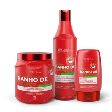 Imagem de Kit Banho De Morango Profissional Brilho Extremo Forever Liss, U