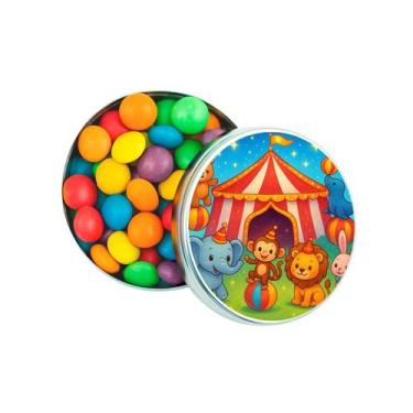 Imagem de Kit 30 Latinhas Lembrancinhas Circo Encantado Cor: Prateado - Gil Fest