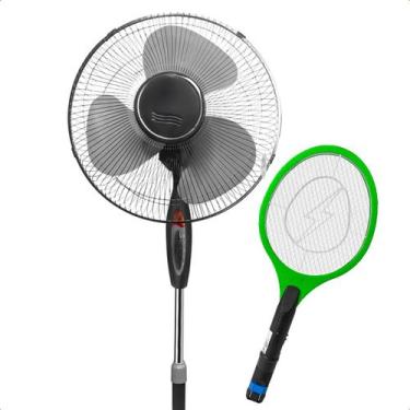 Imagem de Ventilador de Coluna 127V 45W Altura Ajustável e Raquete Elétrica Mata