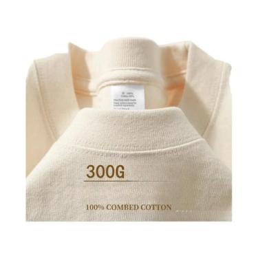 Imagem de Camiseta Unissex De Algodão Pesado Para O Verão, Respirável, Gola Redo