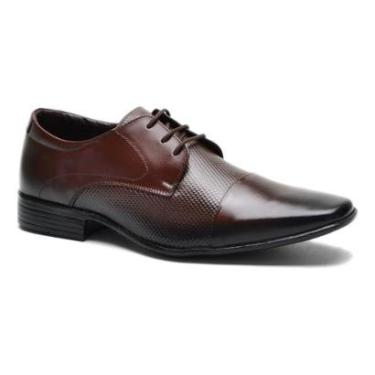 Imagem de Sapato Social Masculino Couro Cadarço Solado Conforto-Masculino