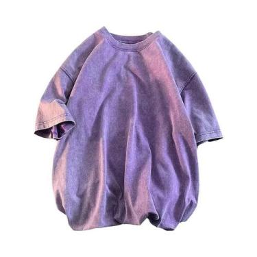 Imagem de Camiseta Masculina Oversized Y2K Vintage Streetwear Com Lavagem Ácida,