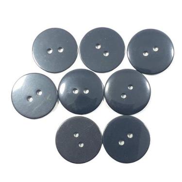 Imagem de Botão Preto 23mm 2 Furos Plástico Abs Brilho 15Un 30Un 60Un uniformes 