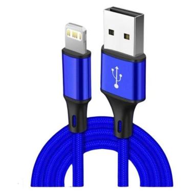 Imagem de Cabo Usb Compatível Phone 5 6 7 8 Plus S X Xr Xs 11pro - Nohon, Azul