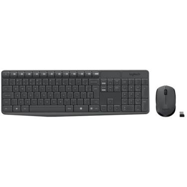 Imagem de Combo Teclado e Mouse Logitech Wireless MK235, Preto