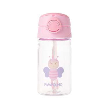Imagem de Garrafa Infantil com Canudo em Silicone Cristal 370ml - Pimpolho -