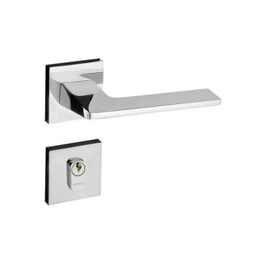 Imagem de Fechadura Sara Cromada Roseta Quadrada 40mm Pado Externa