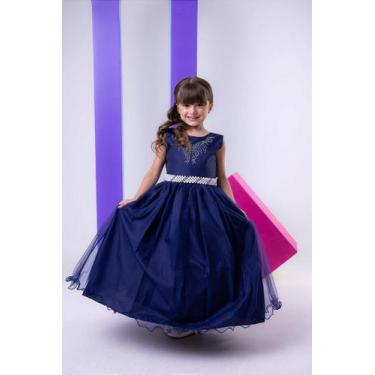 Imagem de Vestido Longo Marie Larissa Azul Petróleo para Crianças, 10, Azul petr