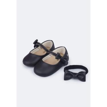 Imagem de Sapato de Bebê Pampili Nina Momentos Especiais Liso Preto, 14, Preto