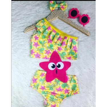 Imagem de Biquíni Maiô Infantil Praia Piscina Verão Tropical Diversas Cores e Es