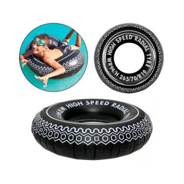 Imagem de Boia Pneu Inflável ReforçadoAdulto Praia Piscina 90cm Grande - Arktoys