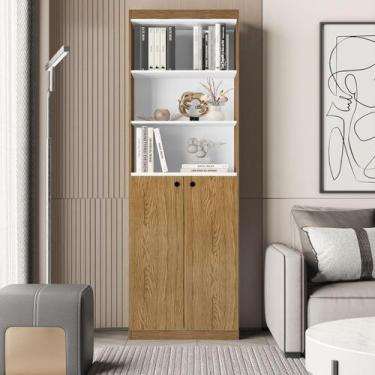 Imagem de Estante Livreiro quarto escritório sala Com 5 Prateleiras e 2 Portas G