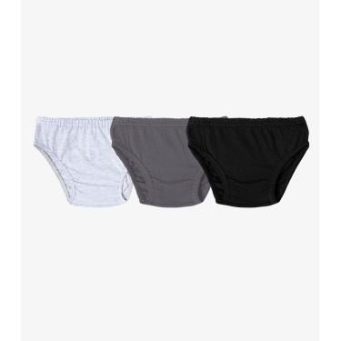 Imagem de Kit 3 Cuecas Slip Infantil Em Algodão Select Preto