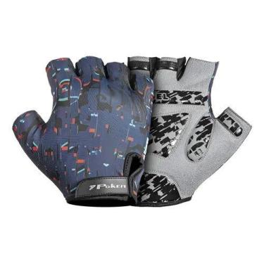 Imagem de Luva Bike Poker Antishock Gen Energy Preto Azul Verde Vermelho, G