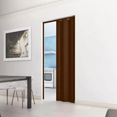 Imagem de Porta Sanfonada de PVC 210cm x 72cm Plastporta Bcf Marrom/Imbuia