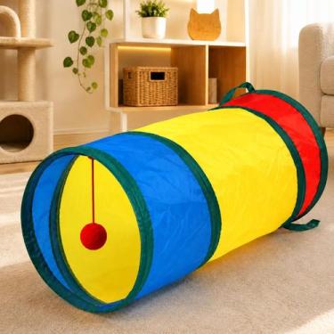 Imagem de Brinquedo Gato Tunel Playground Tubo Interativo Pet Bolinha - EINSTOK