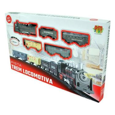 Imagem de Pista Trem Locomotiva c/ Luz e Som 103cm DM Toys