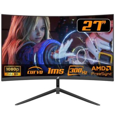 Imagem de Monitor Gamer SuperFrame Vision, 27 Pol, Curvo, Full HD, VA, 1ms, 300H