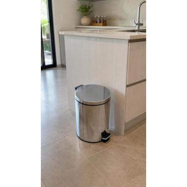 Imagem de Lixeira Pedal 20 Litros Inox Fechadura Slow Motion Kazalinda