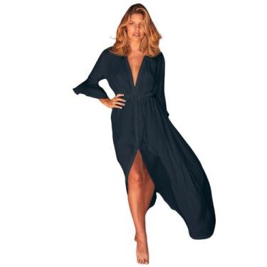 Imagem de Saída de Praia Longa Lisa Túnica Kimono Elegant Piscina Diva - - anjo 