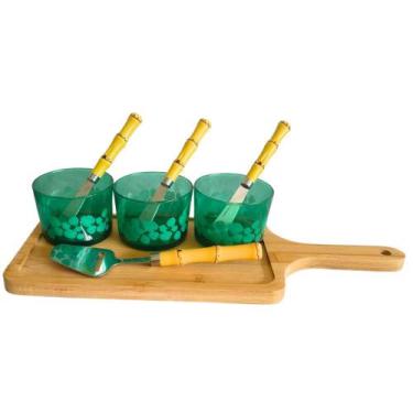 Imagem de Kit Tábua Petisqueira Com 8 Peças Bowls e Utensílios Amazônia Cor:Lara