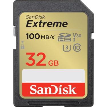 Imagem de Cartão memória sandisk sd hc 32gb 100mb/s extreme uhsi v30 sdsdxvt032g