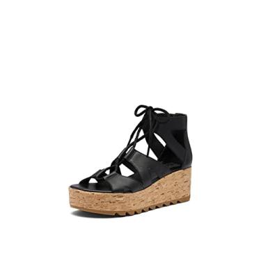 Imagem de Sorel Sandália feminina Cameron Flatform de renda, Preto, chiclete 2, 41