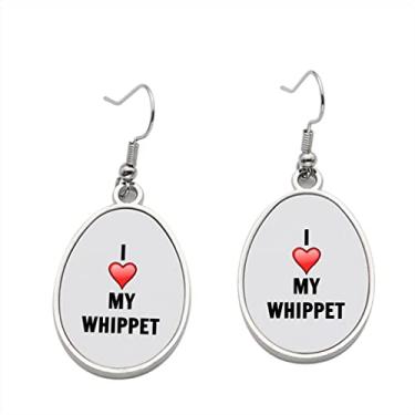 Imagem de Brinco Whippet - I love whippet brincos pendurados para meninas - presente de festa de aniversário dos namorados