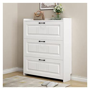 Imagem de prateleira de sapatos Armários de sapato Armazenamento de porta de casa Ultra-fino 17cm Organizador de sapato Simplicidade moderna Shoerack Grande espaço de sapato de madeira Sapateira Empilhável