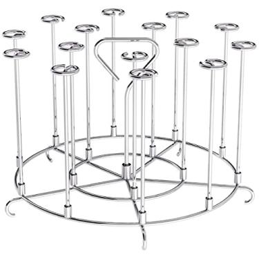 Imagem de Suporte de espetos de fritadeira de ar de aço inoxidável compatível com Ninja Foodi 6Qt 8Qt Suporte de espetos verticais com suporte de aço inoxidável Acessórios de fritadeira a ar Grill para churrasqueira de cozinha doméstica (grade QT)