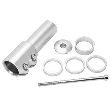 Imagem de VGEBY Suporte de haste de bicicleta, adaptador de elevação de guidão de liga de alumínio para garfo de bicicleta de 28,6 mm/1,13 pol. (prata)