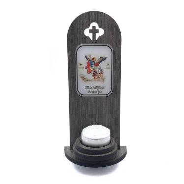 Imagem de Porta Vela Luminária De Mesa São Miguel Arcanjo