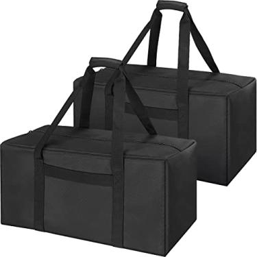 Imagem de Bolsa esportiva esportiva – Bolsa de viagem extra grande com zíper atualizado, durável e resistente à água, preta, Preto, 61 cm (24"), pacote com 2, 24 inch, Moderno/justo