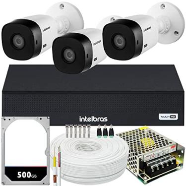 Imagem de Kit Cftv 3 Cameras Full Hd VHL 1220 Dvr Intelbras 3004C 5x1