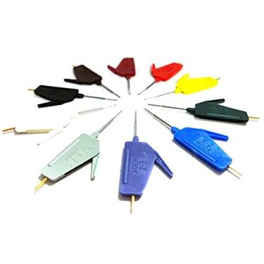 Imagem de E-Z-HOOK Conector de teste de micro-gancho de pegador duplo ultrafino - conjunto de 10: cores sortidas (X2015-S)