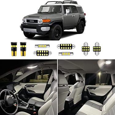 Imagem de 8 peças FJ-CRUISER Luzes LED Internas de Substituição para Toyota FJ-CRUISER 2007 2008 2009 2010 2011 2012 2013 2014 FJ-CRUISER 6000K Super Bright White Pacote de Lâmpadas LED + Ferramenta de Instalação