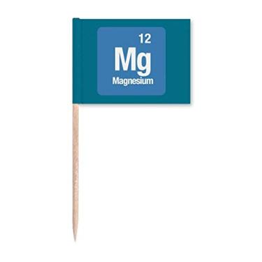 Imagem de Mg Magnésio Checal Element Chem Bandeiras de Palito de Dente Marcador Topper Decoração de Festa
