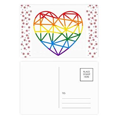 Imagem de Rainbow Gay Lésbica Modelando Coração LGBT Natal Flor Celebração Cartão postal Bênção