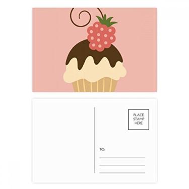 Imagem de Conjunto de cartão postal de chocolate com morango e sorvete doce cartão de agradecimento