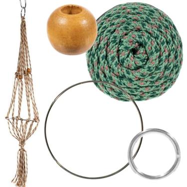 Imagem de Craft County Kits de cabide de plantas de macramé – Cordão de 4 mm – Faz cabide de planta longo de 106 cm (sonho de sálvia)