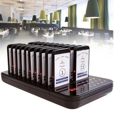 Imagem de Sistema de pager sem fio Sistema campainha de pager restaurante pager de chamada sem fio para sistema pager restaurante para chamadas de fila de negócios com pagers de 20 pc