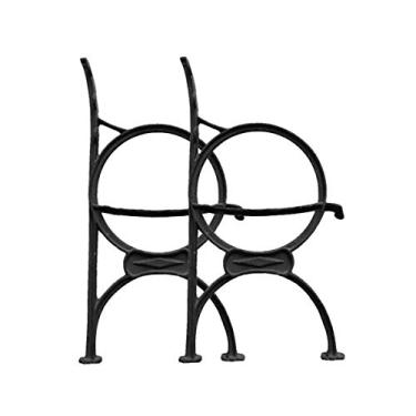Imagem de Par Pé de Banco Praça Jardim Bola Reto em Ferro Fundido