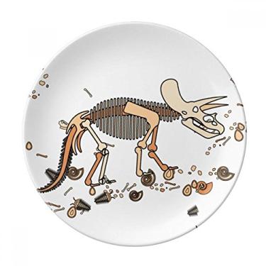 Imagem de Bones Bone Placa de Dinossauro em Miniatura Decorativa de Porcelana Salver Prato de Jantar