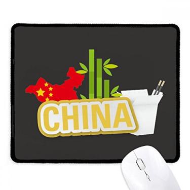 Imagem de China Map Bamboo Yellow China Town Mousepad borda costurada tapete de borracha para jogos