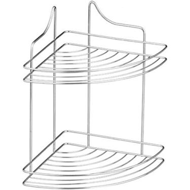 Imagem de Porta Shampoo de Canto Duplo Suporte Cromado Organização Banheiro