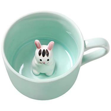 Imagem de Lemon Park Caneca de Café 3D Surpresa Animal de 227g com Coelho, Xícara de Cerâmica Feita à Mão com Desenho Fofo, Surpresa de Aniversário ou Natal para Amigos, Familiares ou Crianças (Bunny) - 230ml